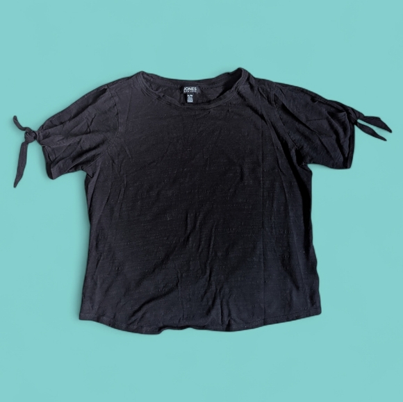 🔥$5 Bundled🔥Jones New York Black Cotton Shirt With Cutaway Shoulders Size XL - Picture 3 of 9